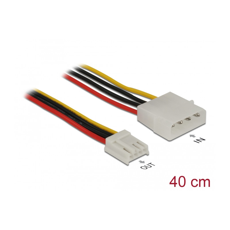 Delock Stromkabel 4 Pin Stecker - 4 Pin Floppy Buchse 40 cm