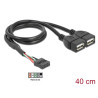 Delock USB Kabel Pin Header Buchse - 2 x USB 2.0 Typ-A Buchse 40 cm