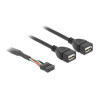 Delock USB Kabel Pin Header Buchse - 2 x USB 2.0 Typ-A Buchse 40 cm