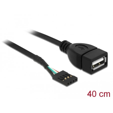 Delock USB Kabel Pin Header Buchse - USB 2.0 Typ-A Buchse 40 cm