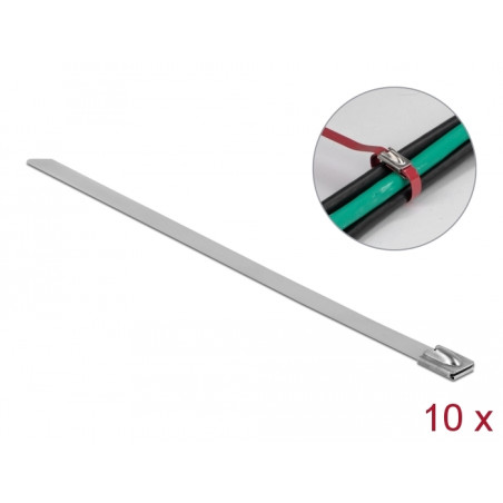 Delock Edelstahlkabelbinder L 150 x B 7,9 mm 10 Stück