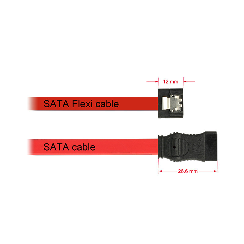 Delock SATA 6 Gb/s Kabel 70 cm rot FLEXI