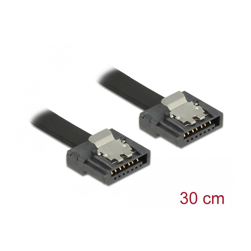 Delock SATA 6 Gb/s Kabel 30 cm schwarz FLEXI