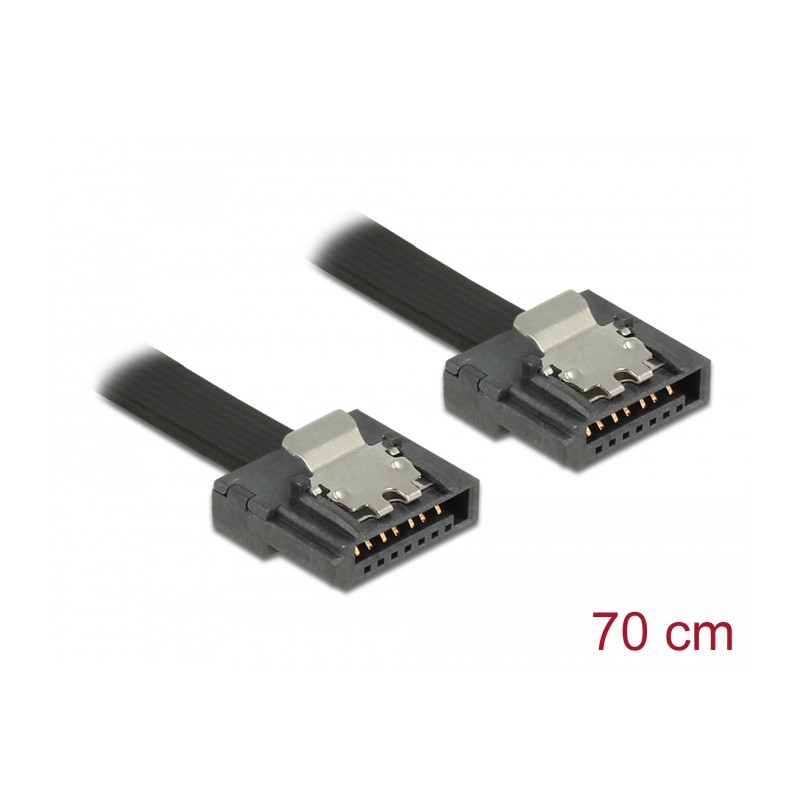 Delock SATA 6 Gb/s Kabel 70 cm schwarz FLEXI