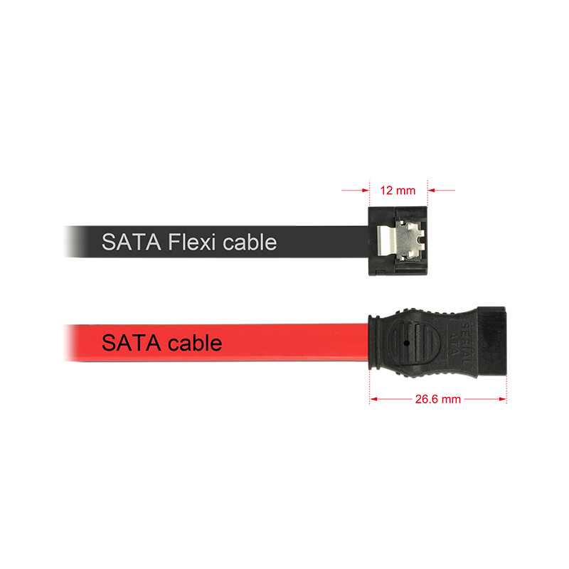 Delock SATA 6 Gb/s Kabel 70 cm schwarz FLEXI