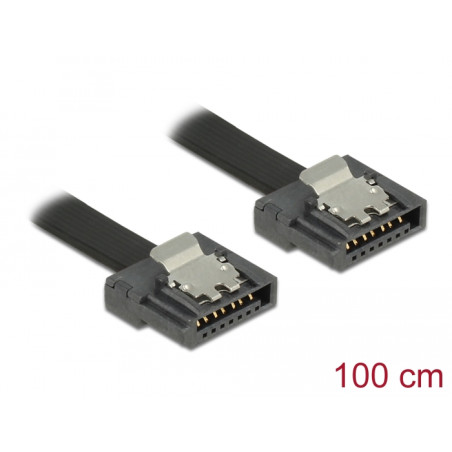 Delock SATA 6 Gb/s Kabel 100 cm schwarz FLEXI
