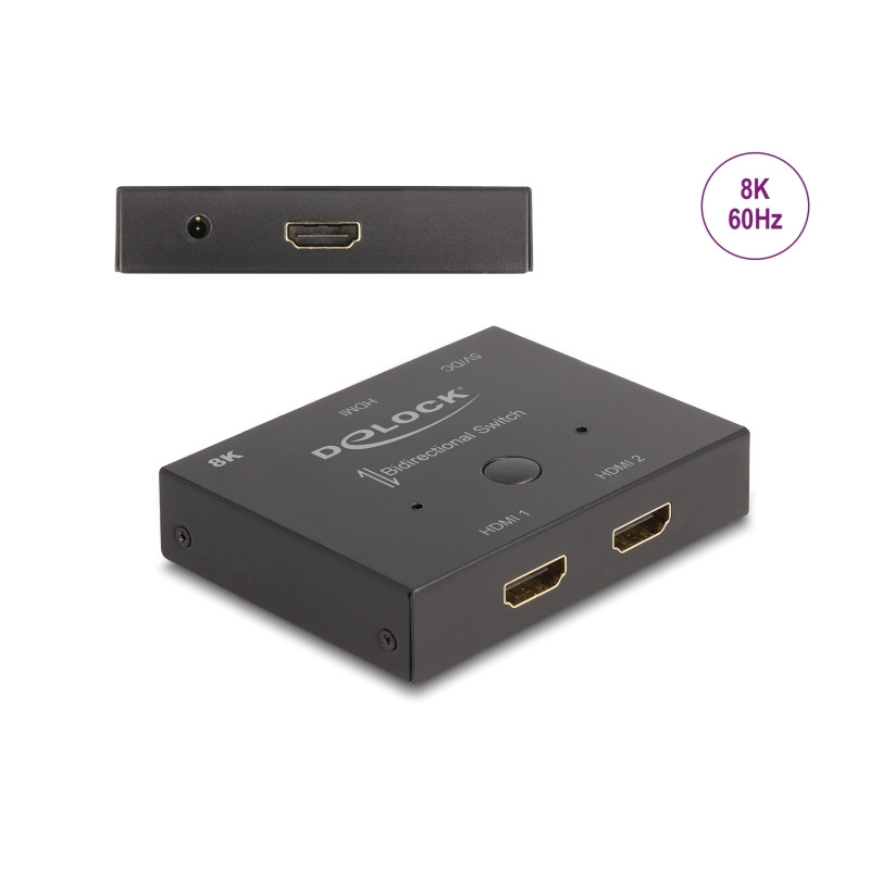 Delock HDMI 2 - 1 Switch bidirektional 8K 60 Hz