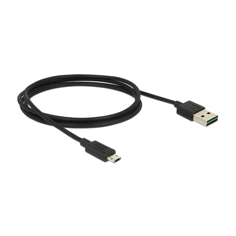 Delock Kabel EASY-USB 2.0 Typ-A Stecker - EASY-USB 2.0 Typ Micro-B Stecker 1 m schwarz