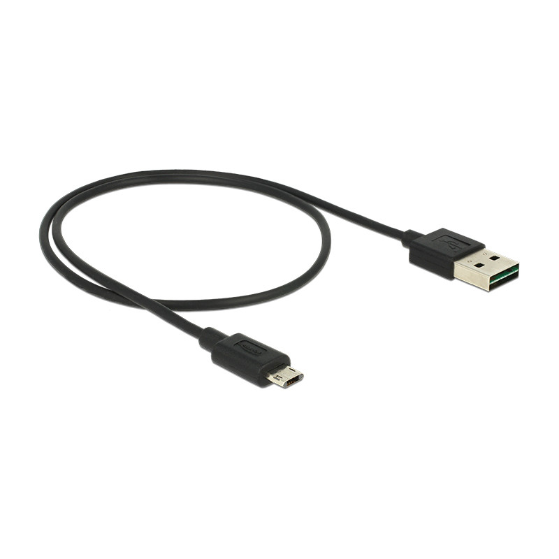 Delock Kabel EASY-USB 2.0 Typ-A Stecker - EASY-USB 2.0 Typ Micro-B Stecker 0,5 m schwarz