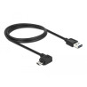 Delock Kabel EASY-USB 2.0 Typ-A Stecker - EASY-USB 2.0 Typ Micro-B Stecker gewinkelt links / rechts 1 m schwarz