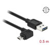 Delock Kabel EASY-USB 2.0 Typ-A Stecker - EASY-USB 2.0 Typ Micro-B Stecker gewinkelt links / rechts 0,5 m schwarz
