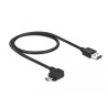 Delock Kabel EASY-USB 2.0 Typ-A Stecker - EASY-USB 2.0 Typ Micro-B Stecker gewinkelt links / rechts 0,5 m schwarz