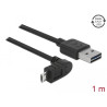 Delock Kabel EASY-USB 2.0 Typ-A Stecker - EASY-USB 2.0 Typ Micro-B Stecker gewinkelt oben / unten 1 m schwarz