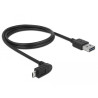 Delock Kabel EASY-USB 2.0 Typ-A Stecker - EASY-USB 2.0 Typ Micro-B Stecker gewinkelt oben / unten 1 m schwarz
