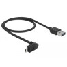 Delock Kabel EASY-USB 2.0 Typ-A Stecker - EASY-USB 2.0 Typ Micro-B Stecker gewinkelt oben / unten 0,5 m schwarz