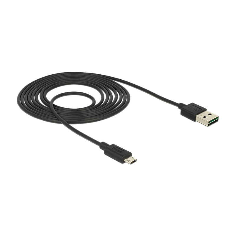 Delock Kabel EASY-USB 2.0 Typ-A Stecker - EASY-USB 2.0 Typ Micro-B Stecker 2 m schwarz