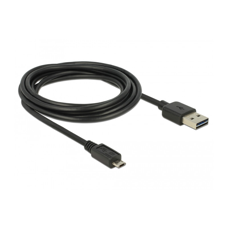 Delock Kabel EASY-USB 2.0 Typ-A Stecker - EASY-USB 2.0 Typ Micro-B Stecker 3 m schwarz