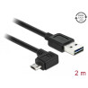 Delock Kabel EASY-USB 2.0 Typ-A Stecker - EASY-USB 2.0 Typ Micro-B Stecker gewinkelt links / rechts 2 m schwarz