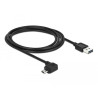 Delock Kabel EASY-USB 2.0 Typ-A Stecker - EASY-USB 2.0 Typ Micro-B Stecker gewinkelt links / rechts 2 m schwarz