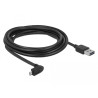 Delock Kabel EASY-USB 2.0 Typ-A Stecker - EASY-USB 2.0 Typ Micro-B Stecker gewinkelt oben / unten 3 m schwarz