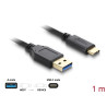 Delock USB 10 Gbps Kabel Typ-A zu USB Type-C™ 1 m