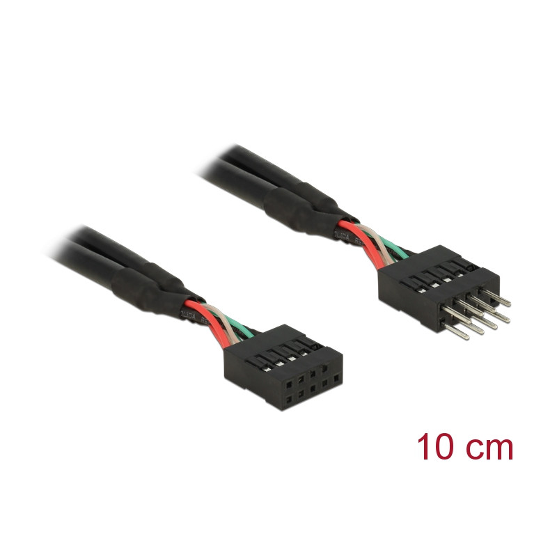Delock USB 2.0 10 Pin Verlängerungskabel Pfostenstecker - Pfostenbuchse 10 cm