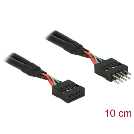 Delock USB 2.0 10 Pin Verlängerungskabel Pfostenstecker - Pfostenbuchse 10 cm