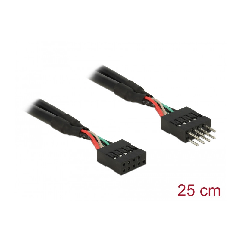 Delock USB 2.0 10 Pin Verlängerungskabel Pfostenstecker - Pfostenbuchse 25 cm