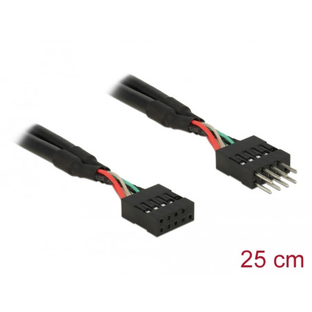 Delock USB 2.0 10 Pin Verlängerungskabel Pfostenstecker - Pfostenbuchse 25 cm