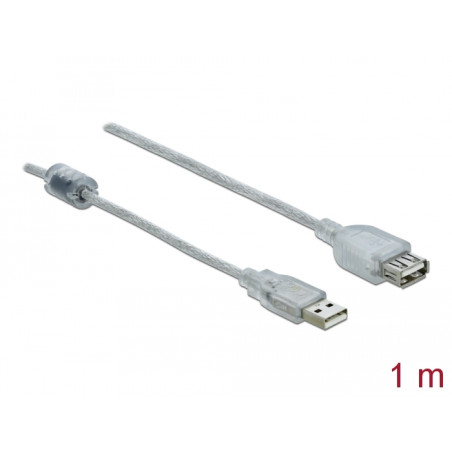 Delock Verlängerungskabel USB 2.0 Typ-A Stecker - USB 2.0 Typ-A Buchse 1 m transparent