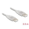 Delock Kabel USB 2.0 Typ-A Stecker - USB 2.0 Typ-A Stecker 0,5 m transparent