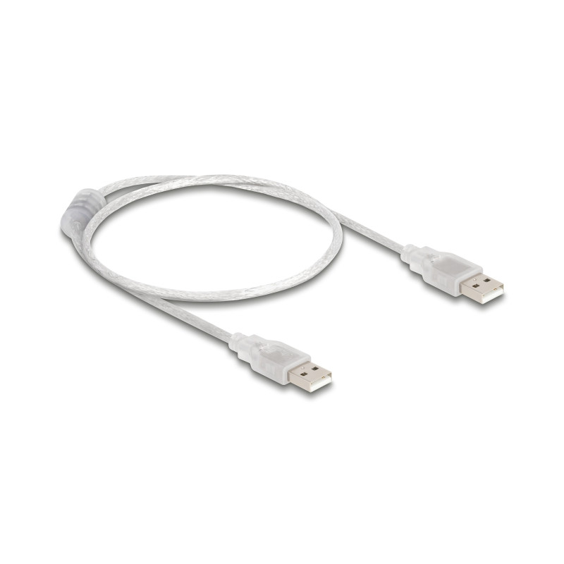 Delock Kabel USB 2.0 Typ-A Stecker - USB 2.0 Typ-A Stecker 0,5 m transparent