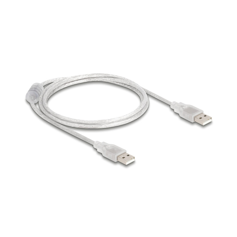 Delock Kabel USB 2.0 Typ-A Stecker - USB 2.0 Typ-A Stecker 1 m transparent