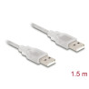 Delock Kabel USB 2.0 Typ-A Stecker - USB 2.0 Typ-A Stecker 1,5 m transparent