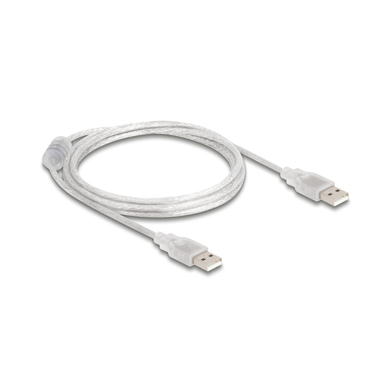 Delock Kabel USB 2.0 Typ-A Stecker - USB 2.0 Typ-A Stecker 1,5 m transparent