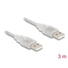 Delock Kabel USB 2.0 Typ-A Stecker - USB 2.0 Typ-A Stecker 3 m transparent