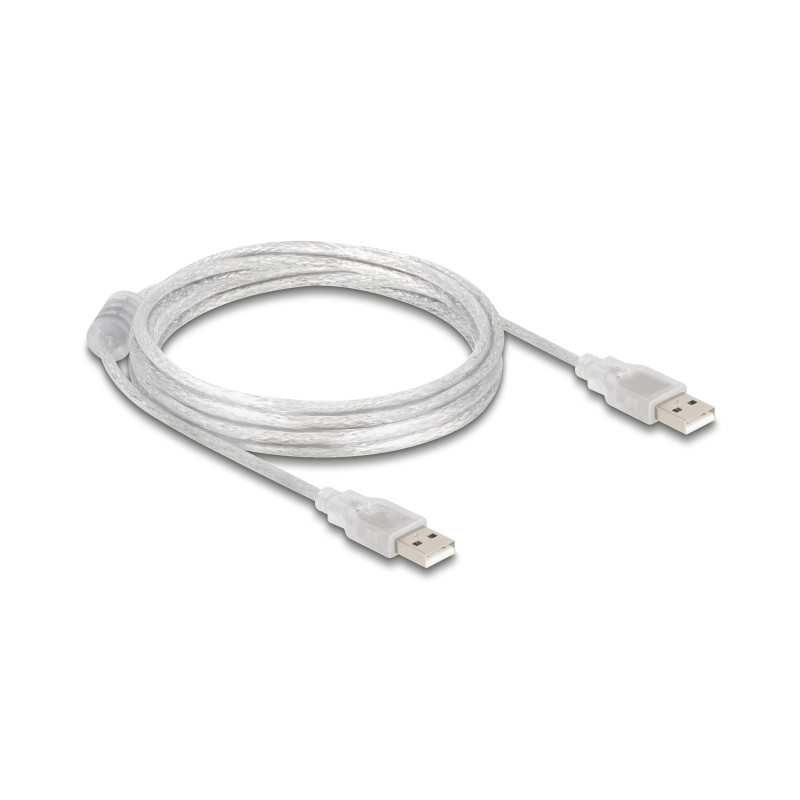 Delock Kabel USB 2.0 Typ-A Stecker - USB 2.0 Typ-A Stecker 3 m transparent