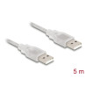 Delock Kabel USB 2.0 Typ-A Stecker - USB 2.0 Typ-A Stecker 5 m transparent