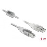 Delock Kabel USB 2.0 Typ-A Stecker - USB 2.0 Typ-B Stecker 1 m transparent
