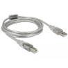 Delock Kabel USB 2.0 Typ-A Stecker - USB 2.0 Typ-B Stecker 2 m transparent