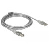 Delock Kabel USB 2.0 Typ-A Stecker - USB 2.0 Typ-B Stecker 3 m transparent