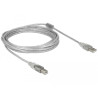 Delock Kabel USB 2.0 Typ-A Stecker - USB 2.0 Typ-B Stecker 5 m transparent
