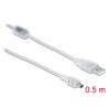 Delock Kabel USB 2.0 Typ-A Stecker - USB 2.0 Mini-B Stecker 0,5 m transparent