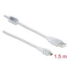Delock Kabel USB 2.0 Typ-A Stecker - USB 2.0 Mini-B Stecker 1,5 m transparent