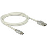 Delock Daten- und Ladekabel USB Typ-A Stecker - USB Typ Micro-B Stecker mit Textilummantelung weiß 100 cm