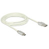 Delock Daten- und Ladekabel USB Typ-A Stecker - USB Typ Micro-B Stecker mit Textilummantelung weiß 200 cm
