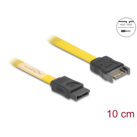 Delock SATA 6 Gb/s Verlängerungskabel 10 cm gelb