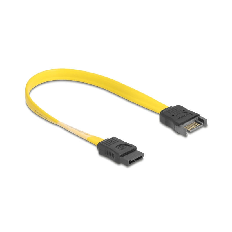 Delock SATA 6 Gb/s Verlängerungskabel 20 cm gelb