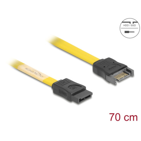 Delock SATA 6 Gb/s Verlängerungskabel 70 cm gelb