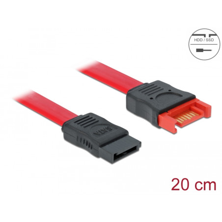 Delock SATA 6 Gb/s Verlängerungskabel 20 cm rot